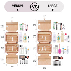 COOSKY bag open while hanging shows jewelry organizer for easy access.
