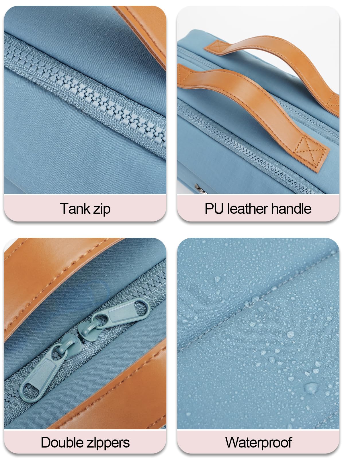 COOSKY bag blue durable zippers for long-lasting travel companion
