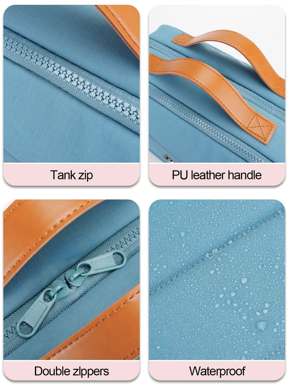 COOSKY bag blue durable zippers for long-lasting travel companion