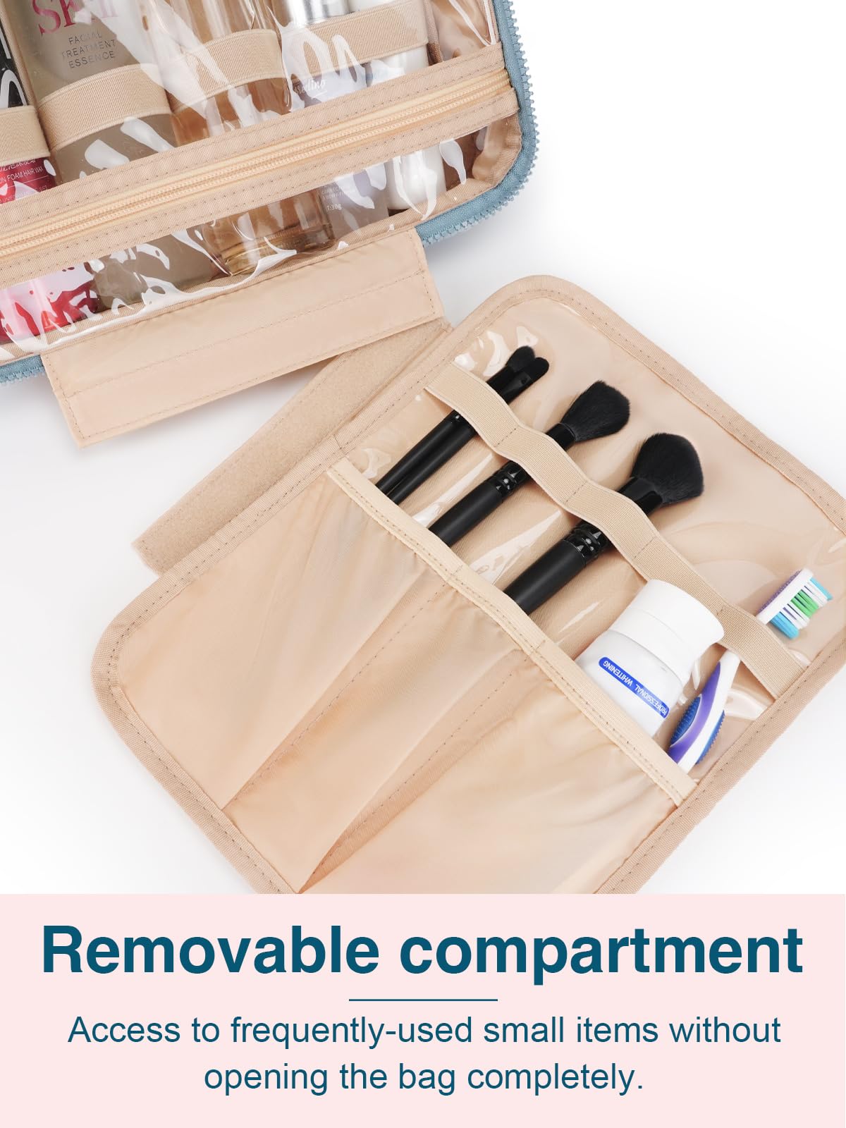 COOSKY bag blue transparent pockets offer quick item visibility