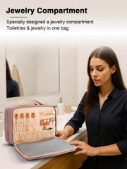 COOSKY bag wet/dry compartment keeps damp items separate after showers.