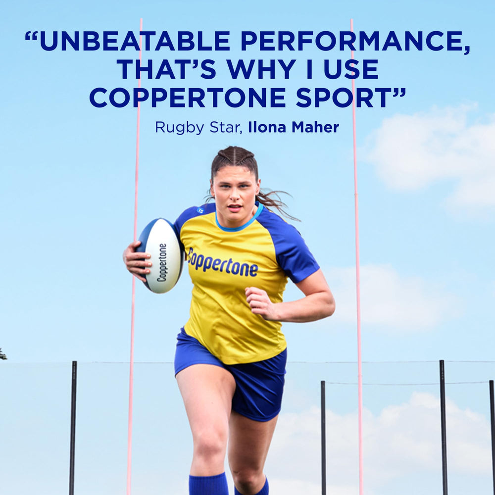 Spray nozzle of Coppertone SPORT mineral sunscreen for quick, even coverage.