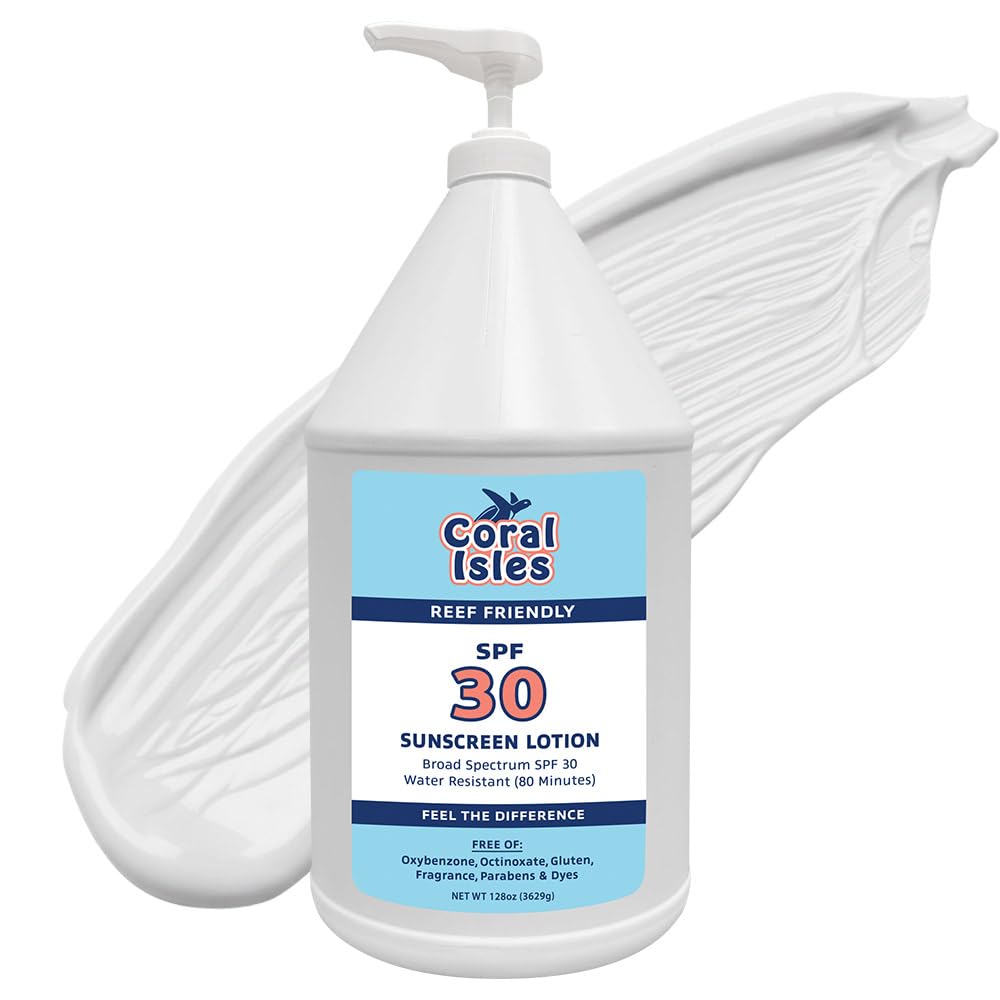 Coral Isles bulk pump dispenser for easy group application during outdoor activities