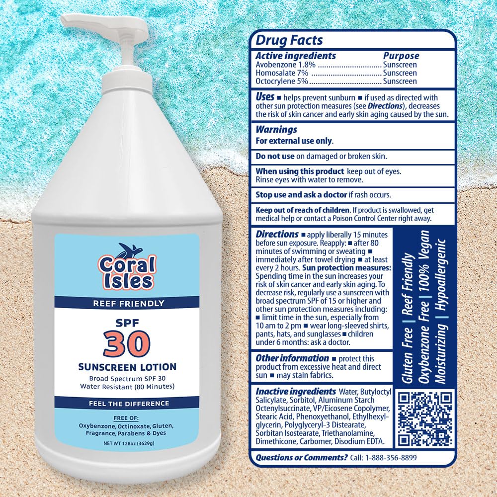 Coral Isles oxybenzone-free and octinoxate-free commitment for reef-conscious sunscreen