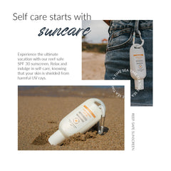 Coral Safe Sunscreen hand-application demonstrates smooth, non-greasy feel.