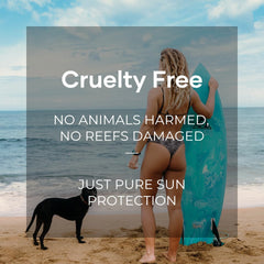 Coral Safe Reef Safe Sunscreen SPF30 label close-up shows key ingredients.