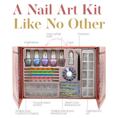 Rhinestones and crystals from CoralBeau add sparkle for salon-like nail bling.