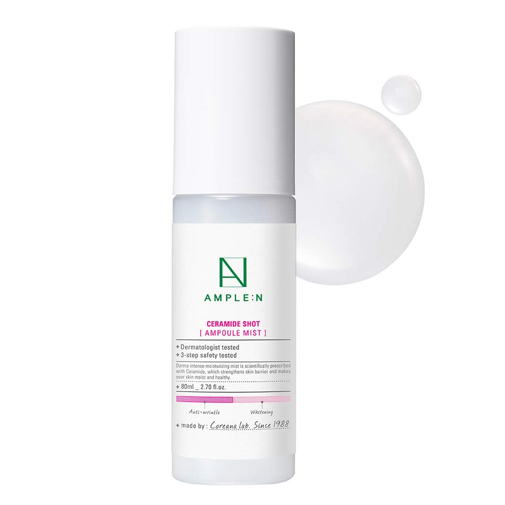 Coreana Ample:N ceramide shot ampoule mist bottle with fine spray for hydration