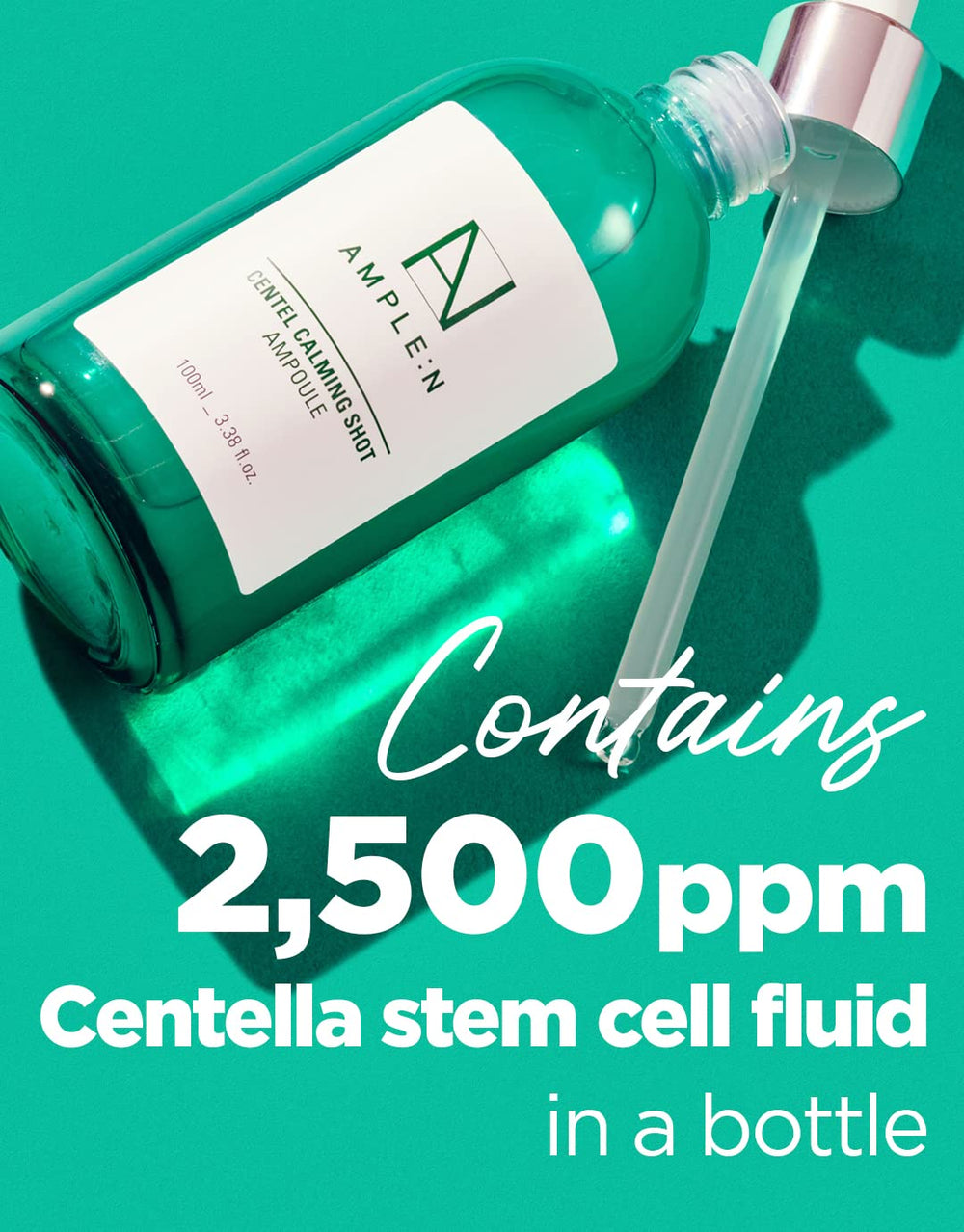 CORÉANA Centel Calming Shot Serum dropper dispensing for blemish-prone skin care.