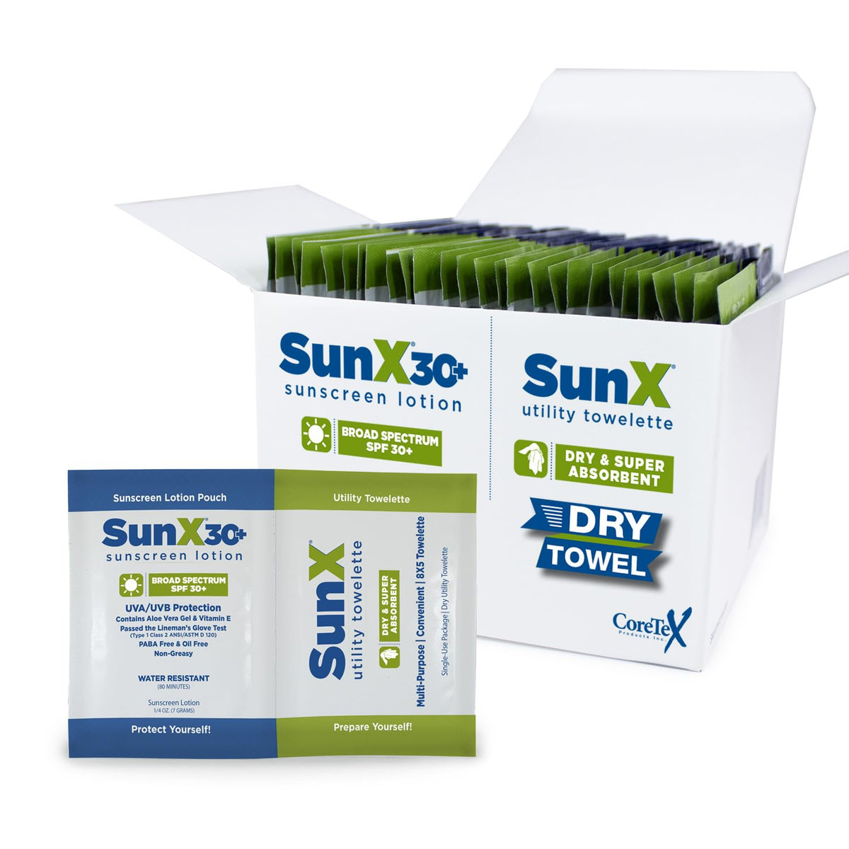 CoreTex Sun X 30 sunscreen packet for on-the-go protection during outdoor activities