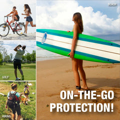 CoreTex Sun X 50 lip balm tube demonstrating water resistance for activities