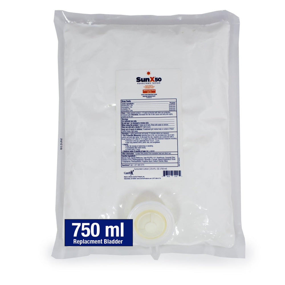 CoreTex Sun X 50 SPF refill bag for sunscreen lotion with long-lasting protection