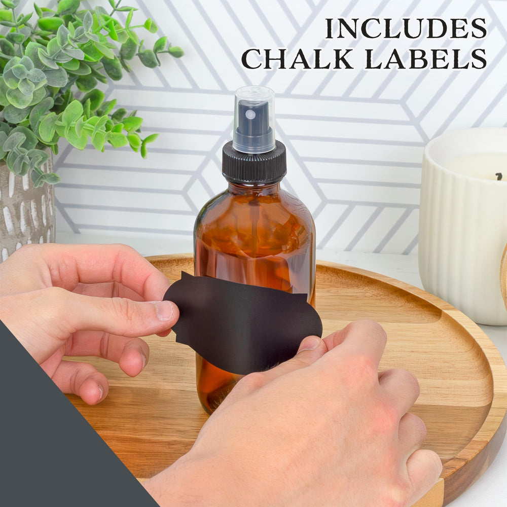 Cornucopia Brands 6.75 inch tall amber bottle with 2.4 inch diameter.