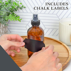 Cornucopia Brands 6.75 inch tall amber bottle with 2.4 inch diameter.