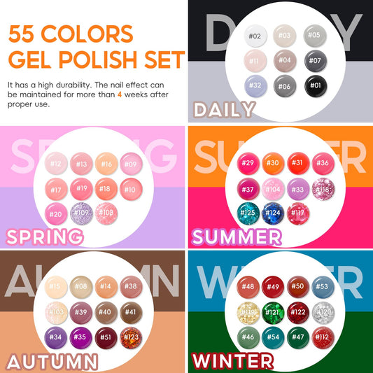 COSCELIA 55 shade gel polish collection for versatile looks