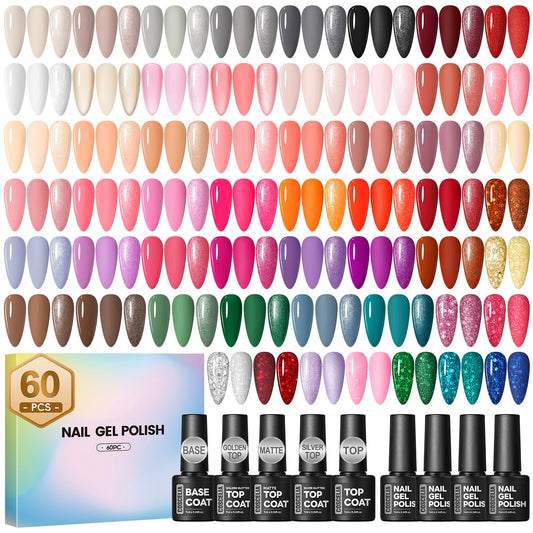 Coscelia 60-pcs gel nail polishes bundle for versatile at-home manicures