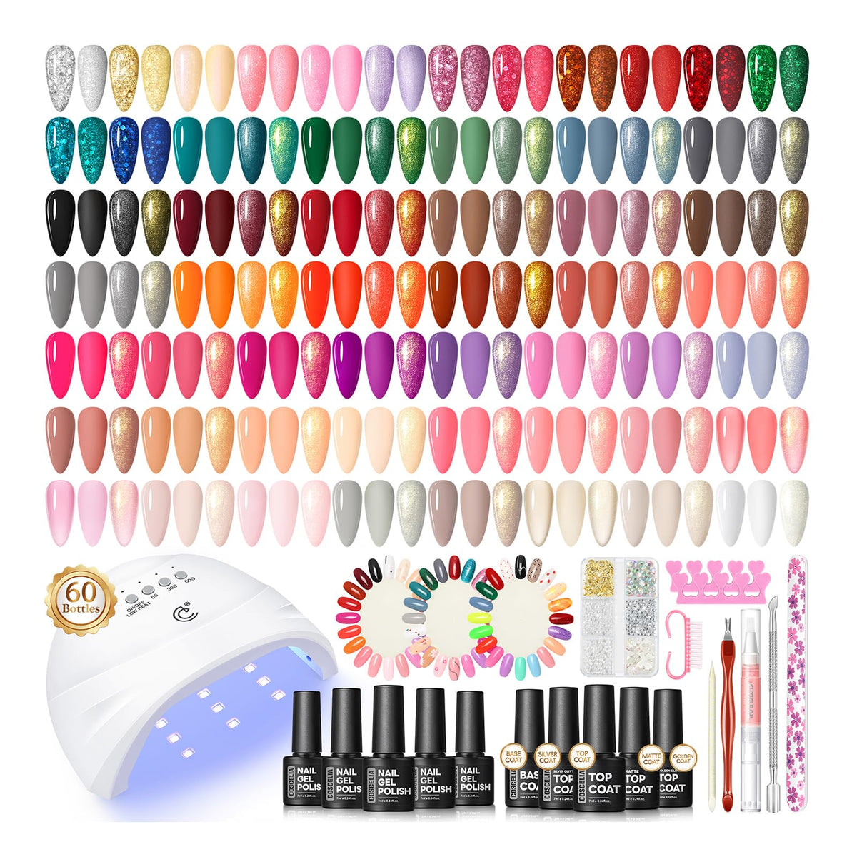COSCELIA gel nail polish kit with UV light for at home manicures