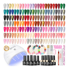 COSCELIA gel nail polish kit with UV light for at home manicures