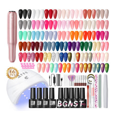 COSCELIA 66pcs gel nail polish kit showing diverse colors for at-home manicures.