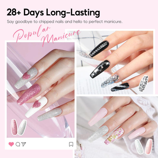 COSCELIA acrylic powders in clear pink and white for versatile designs