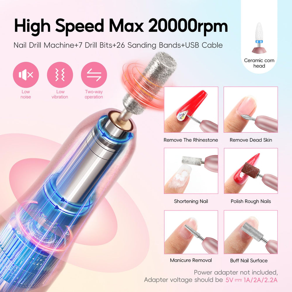 COSCELIA beginner kit drill aids shaping and smoothing nails at home