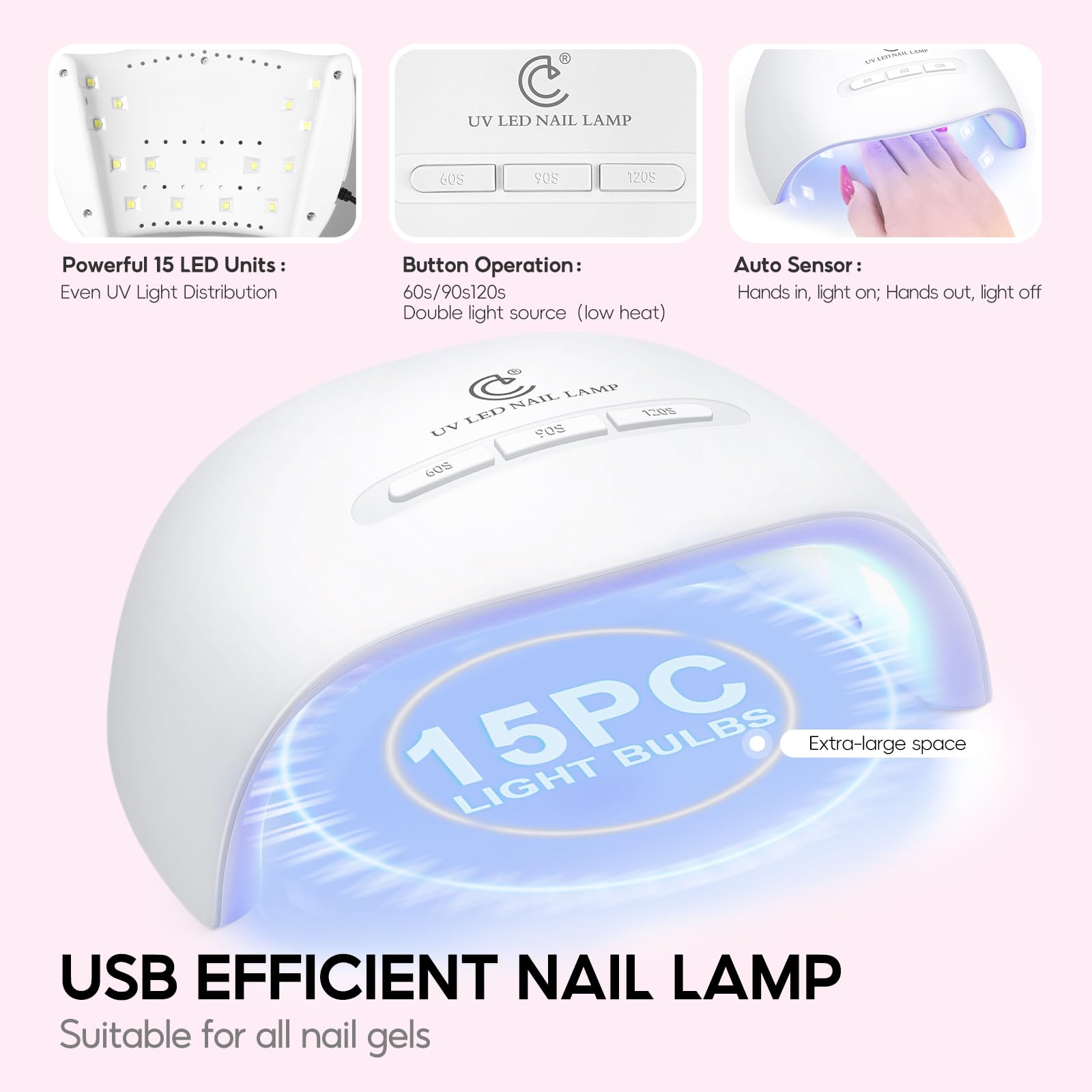 COSCELIA USB nail lamp for quick gel curing at home