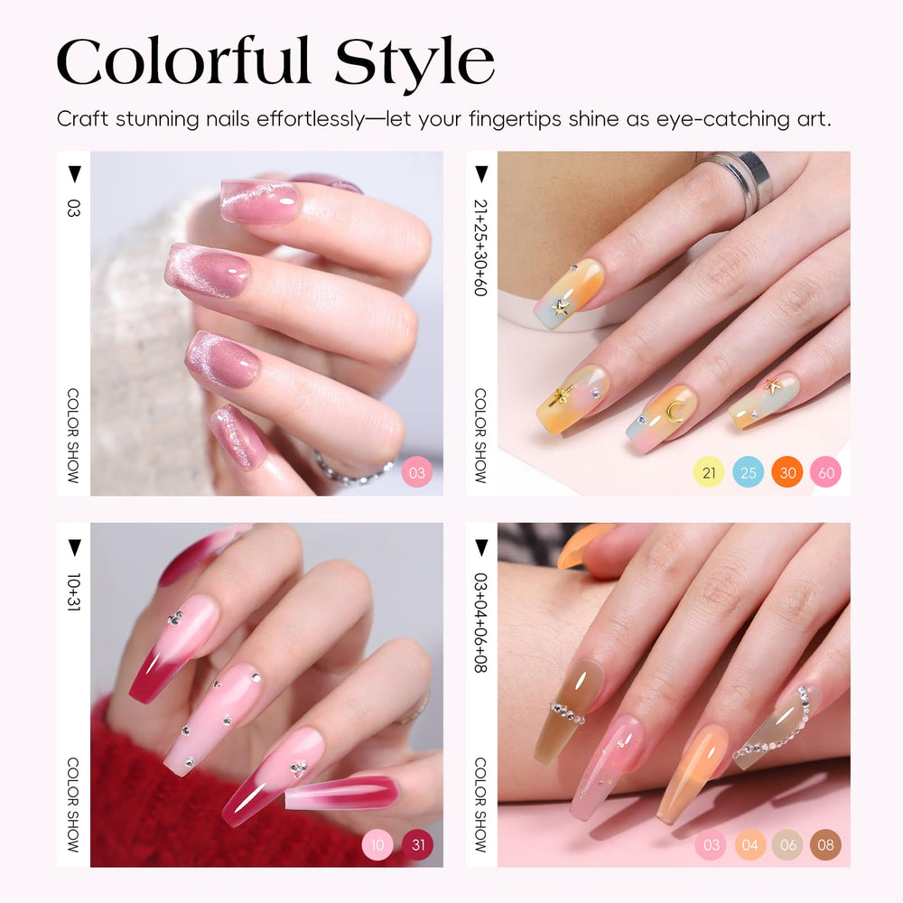 COSCELIA poly extension gel set 15-color options for longer nails