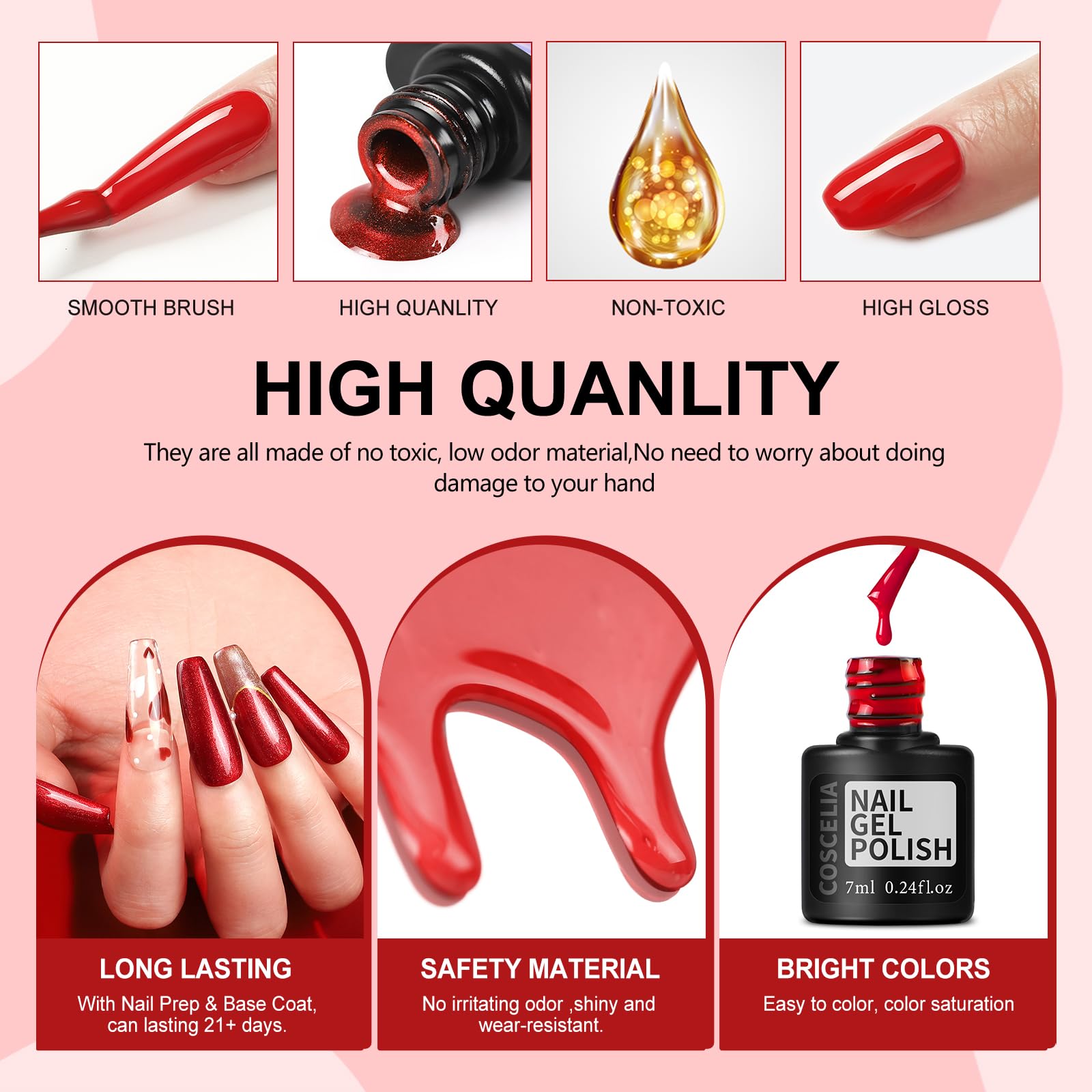 Coscelia natural resin polish with low odor for comfortable at-home manicures