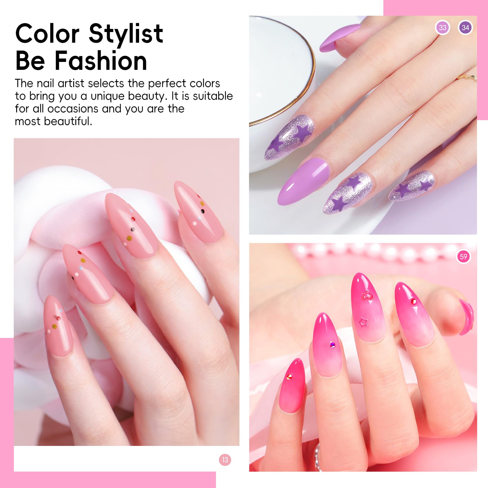 COSCELIA swatch nails display rich color payoff