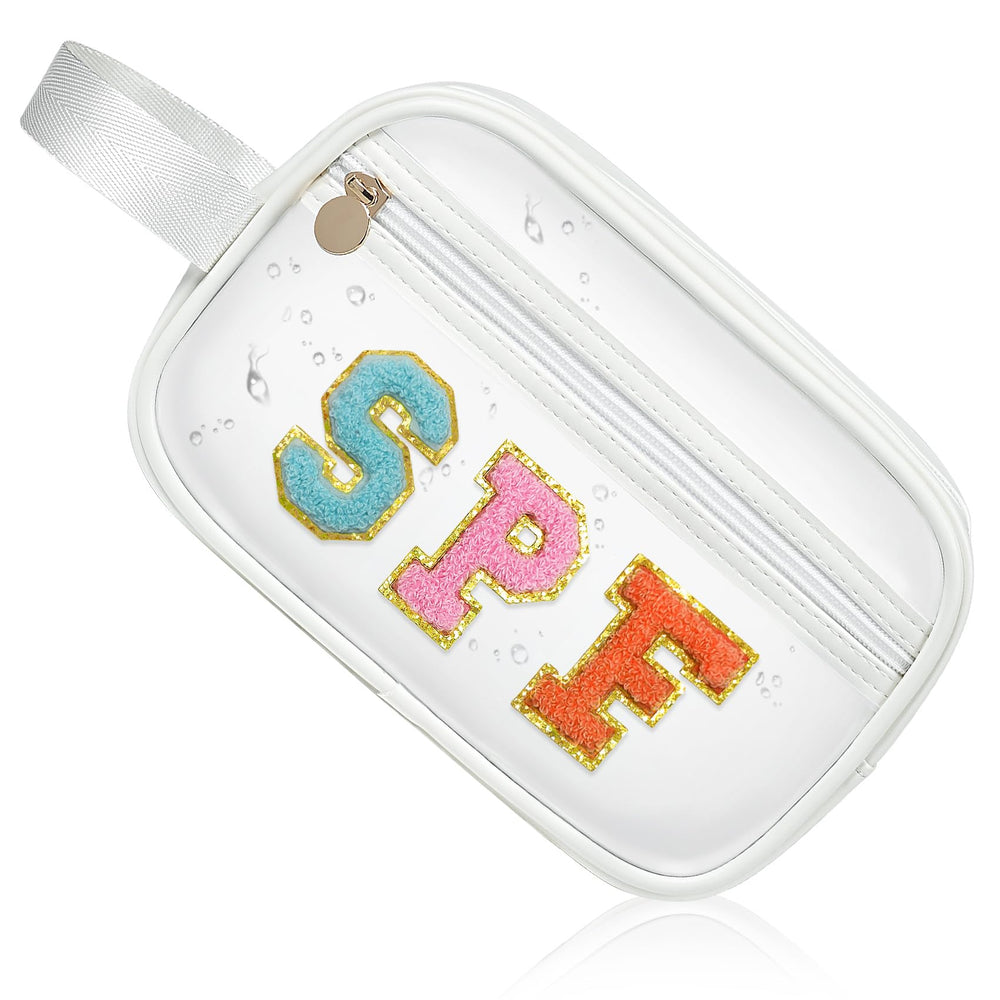 COSHAYSOO clear sunscreen bag showing organized beach essentials for easy SPF access.