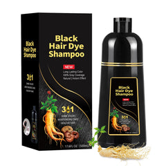 COSKOA Black Hair Dye Shampoo bottle showing quick gray coverage and natural shine.