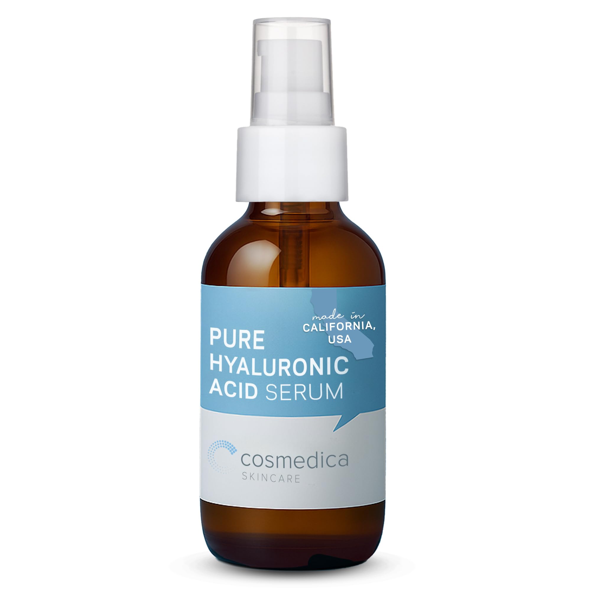 Cosmedica Hyaluronic Serum bottle showing the 4 oz size for daily hydration