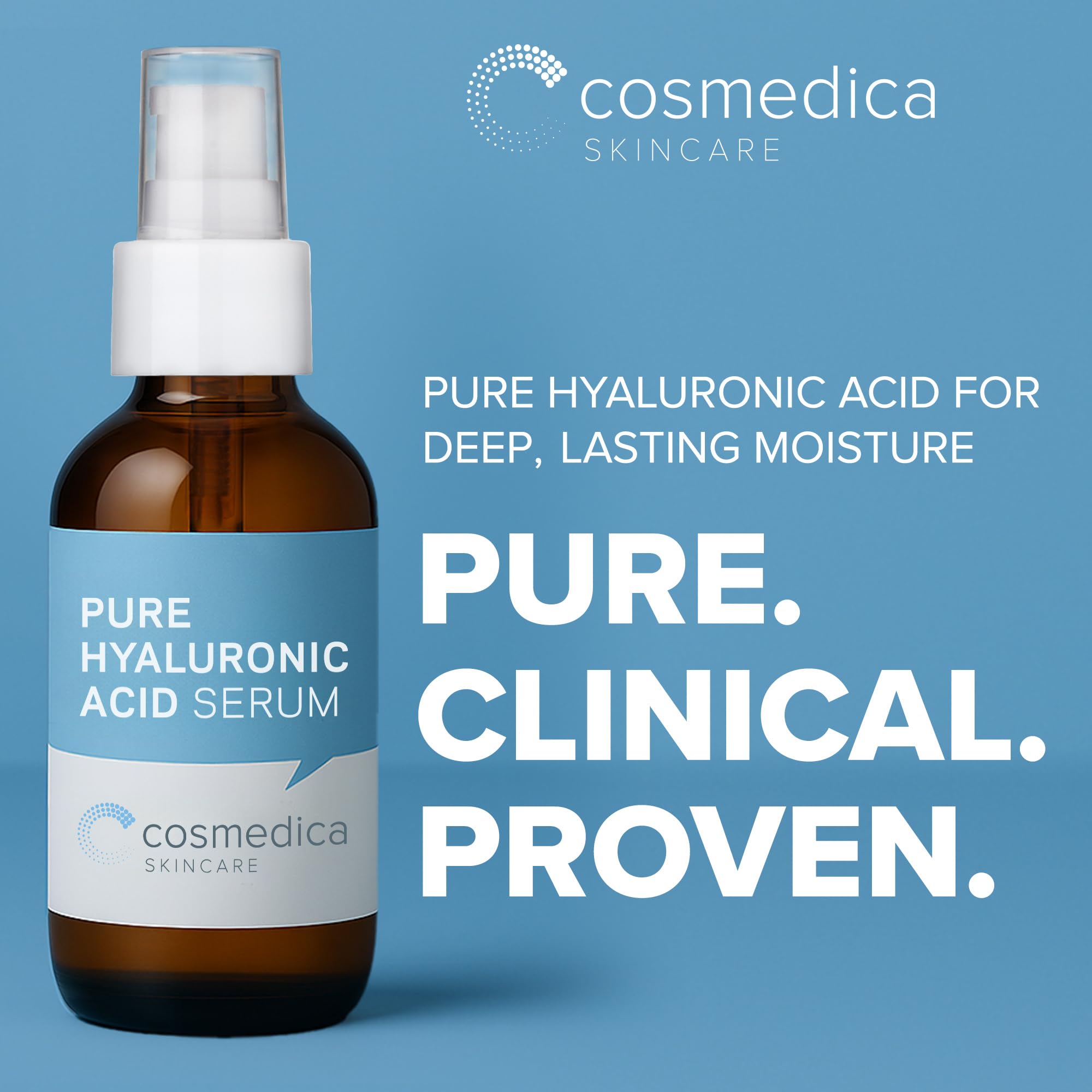 Cosmedica Hyaluronic Serum dropper delivering precise hydration