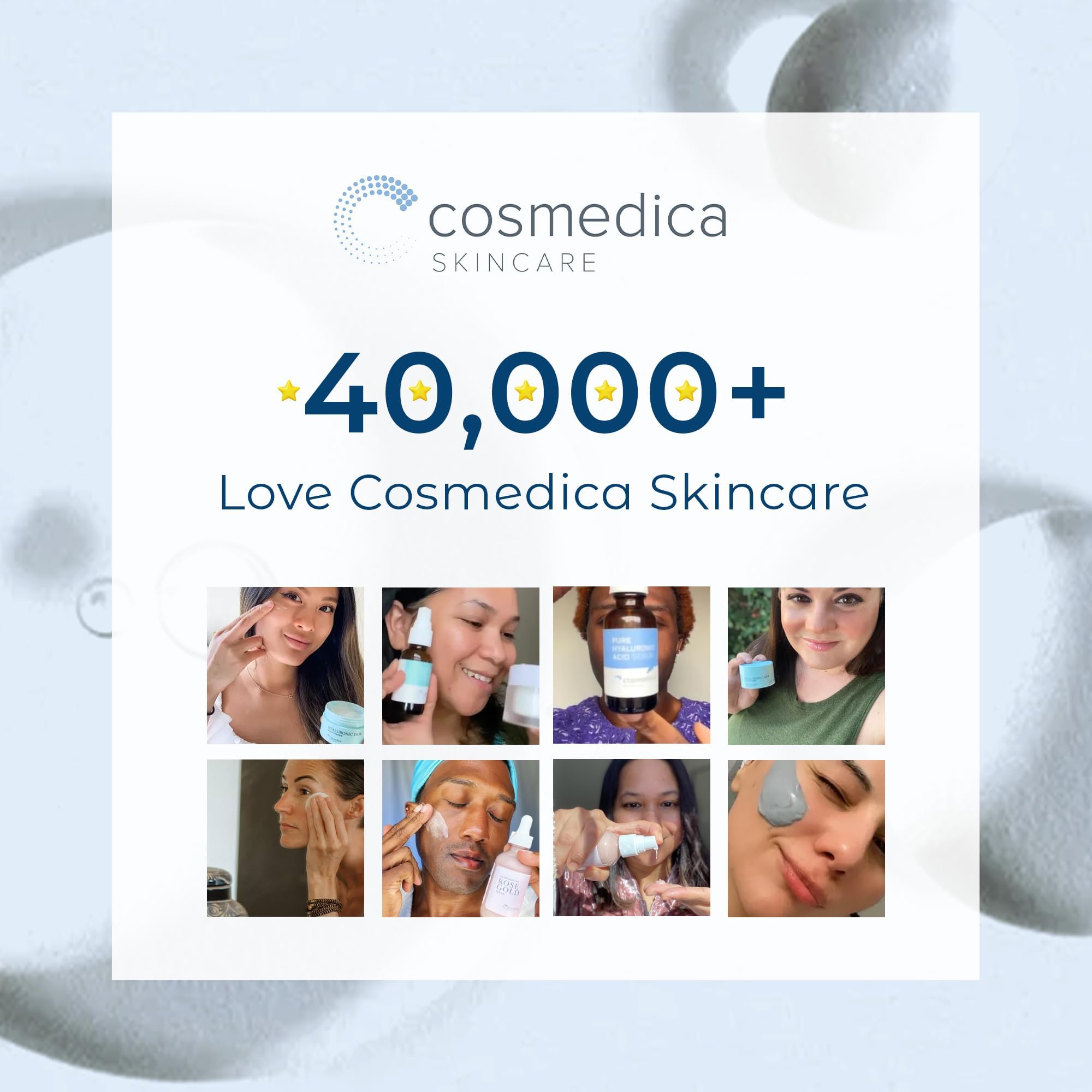Cosmedica Hyaluronic Serum packaging showcasing clean ingredients and design
