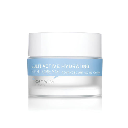 Cosmedica Skincare Multi-Active Night Cream bottle pour for overnight hydration