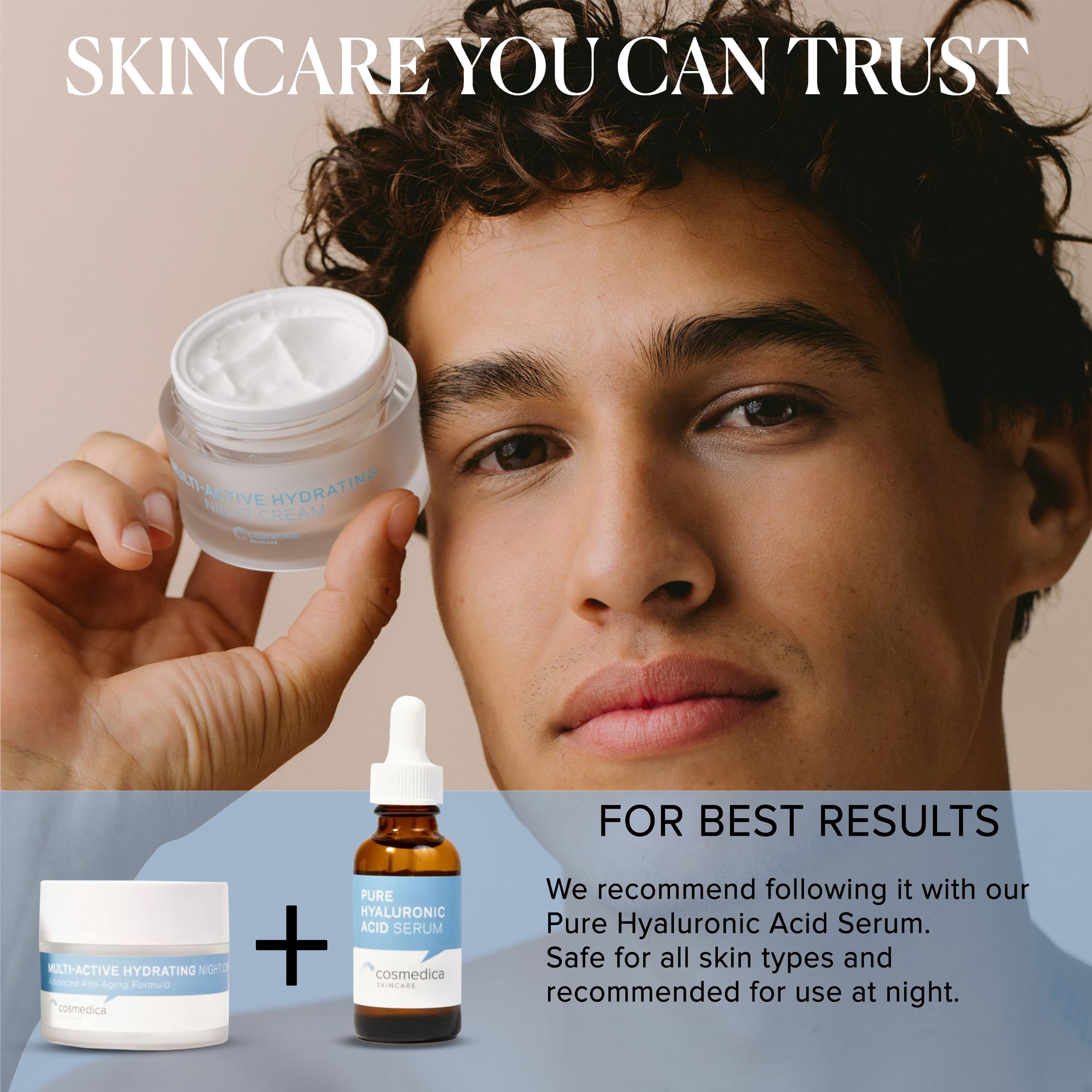 Cosmedica Multi-Active Night Cream packaging displayed for premium skincare ritual