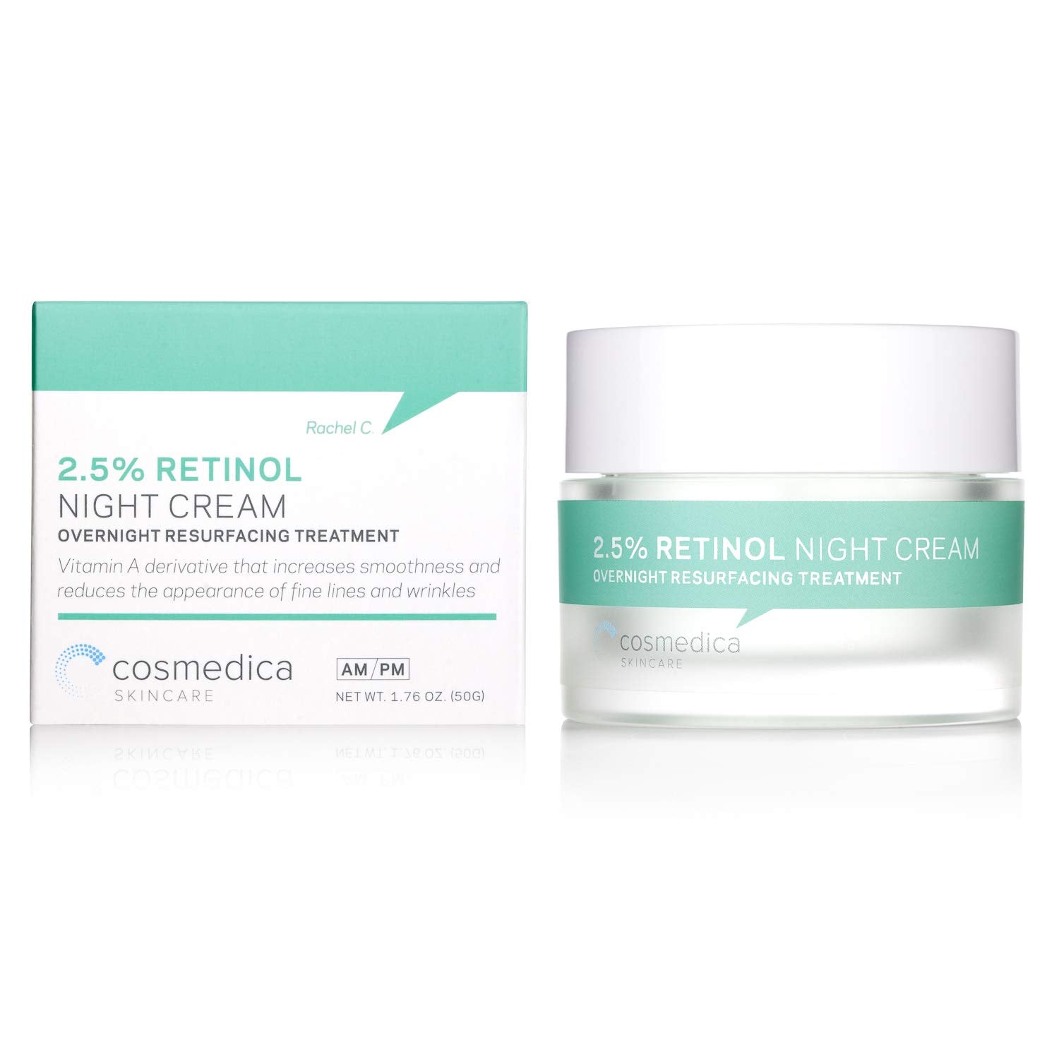 Cosmedica Retinol Night Cream texture demonstrates creamy nightly application.