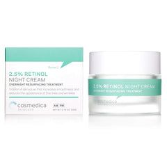 Cosmedica Retinol Night Cream texture demonstrates creamy nightly application.