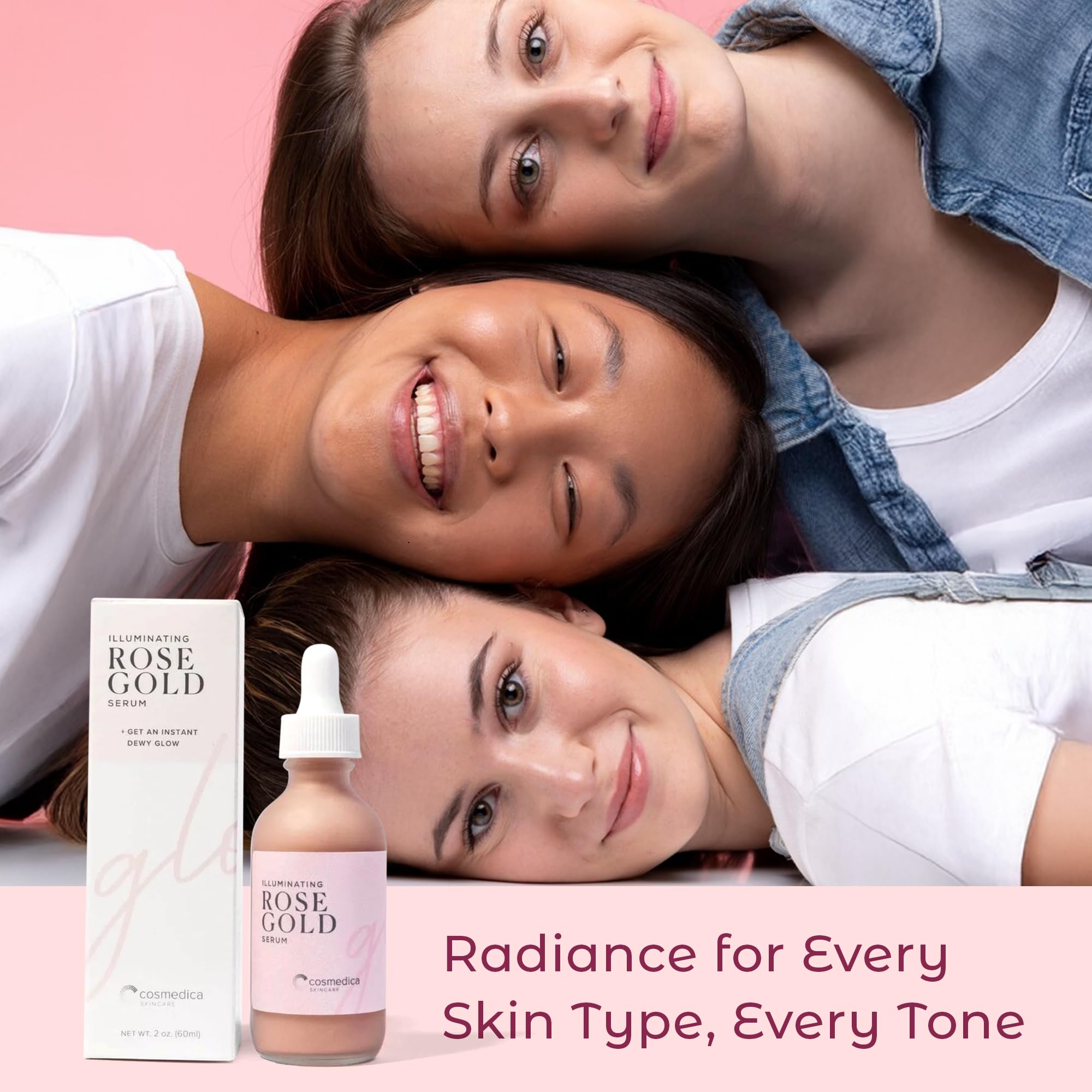 Cosmedica Skincare Rose Gold Serum used as a primer under makeup