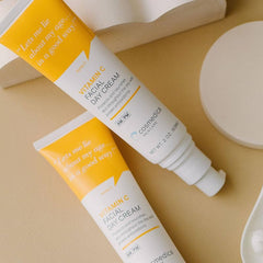 Cosmedica Vitamin C cream on skin showing dewy, non-greasy finish.