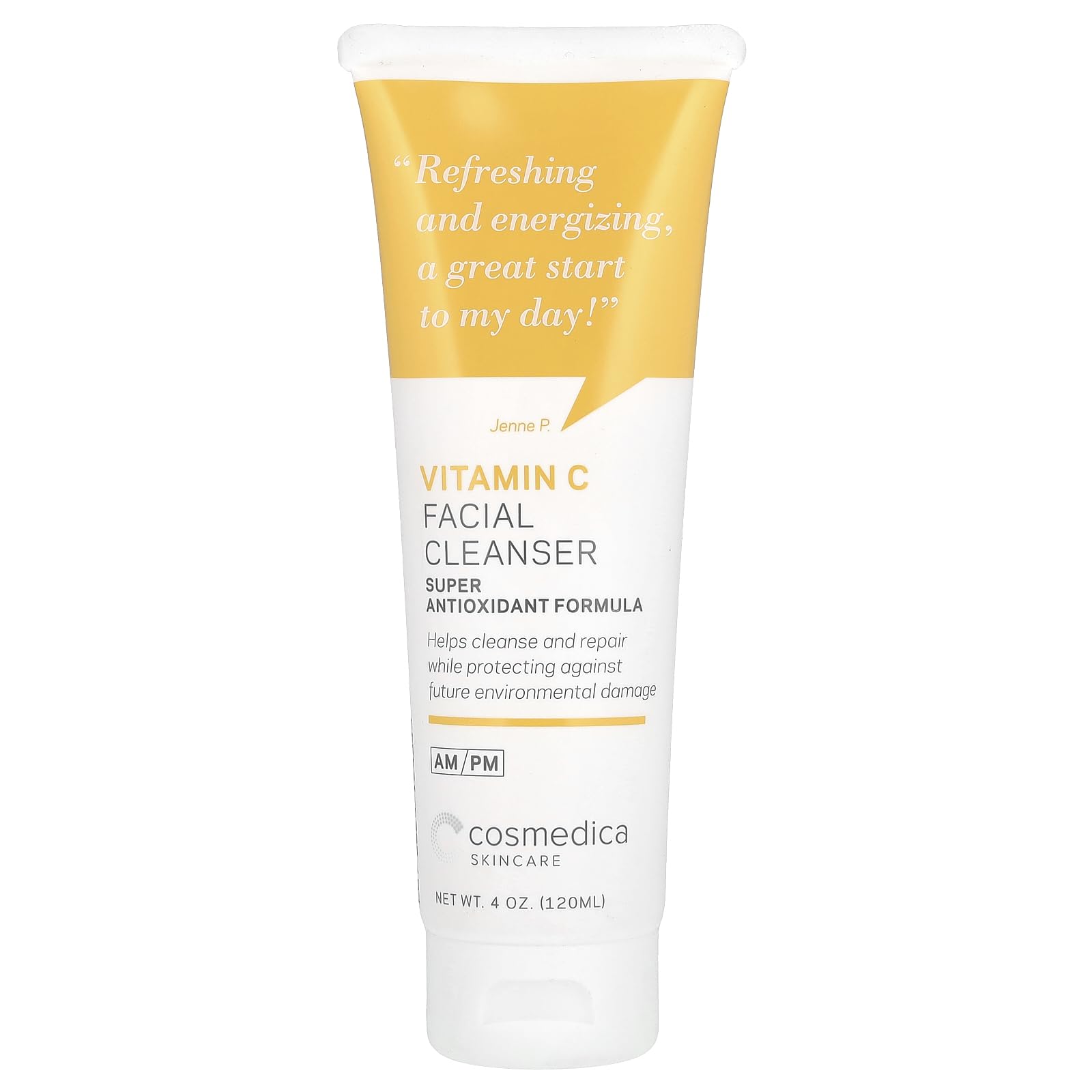 Cosmedica Skincare Vitamin C facial cleanser bottle for daily brightening.