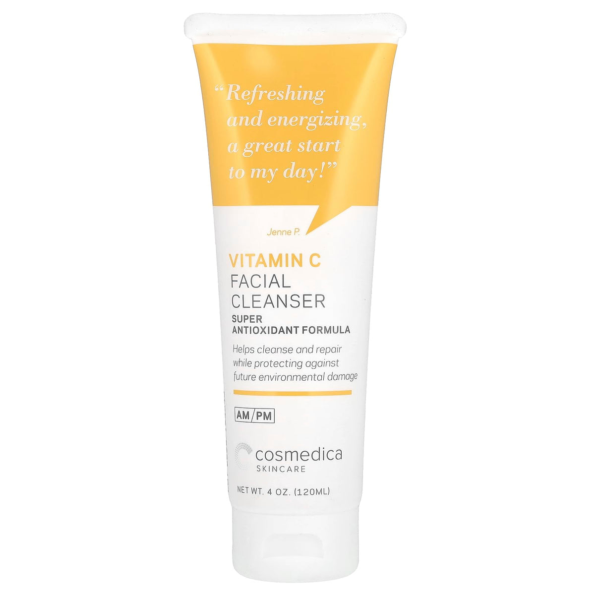 Cosmedica Skincare Vitamin C facial cleanser bottle for daily brightening.