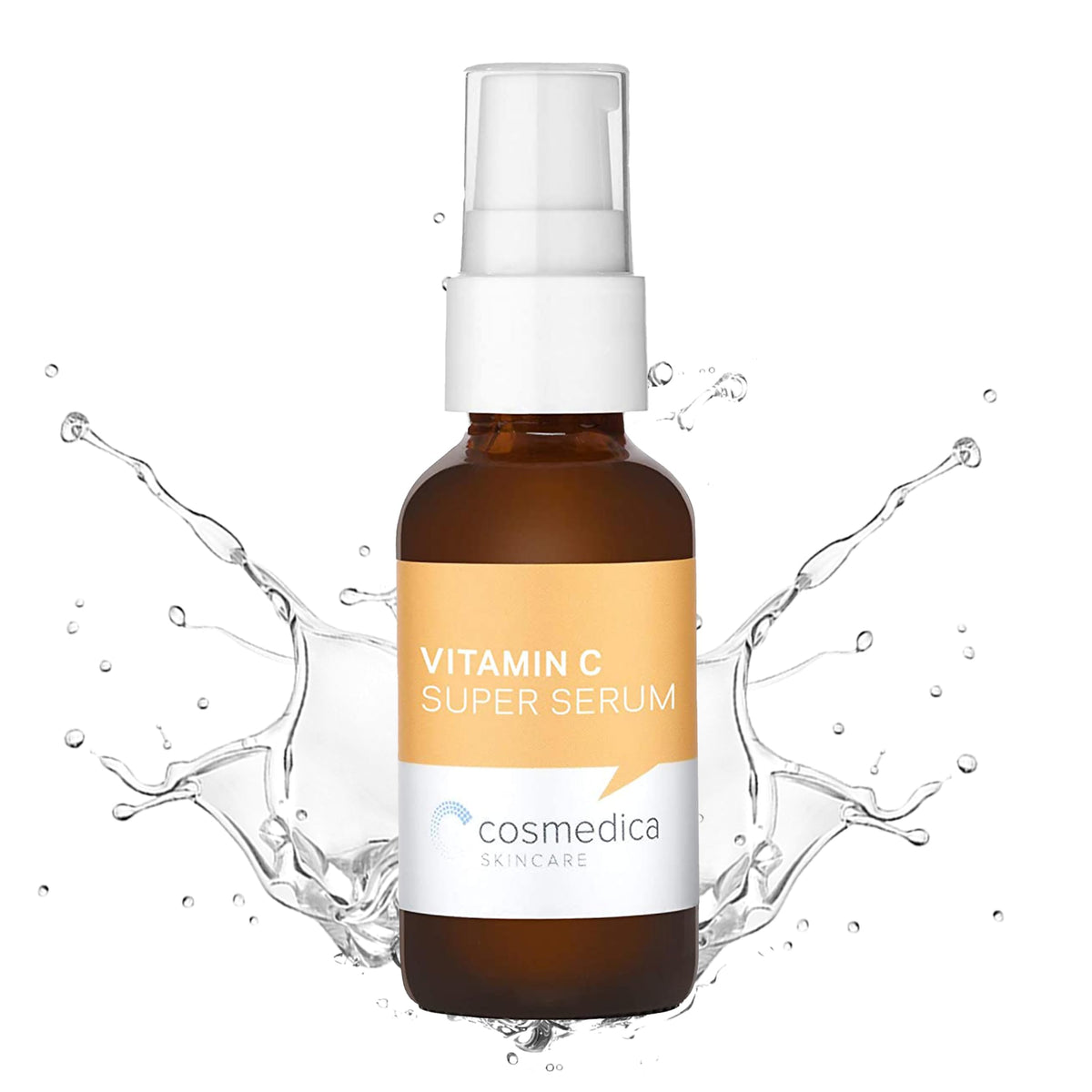 Cosmedica Vitamin C Super Serum bottle front view, lightweight formula for daily use.
