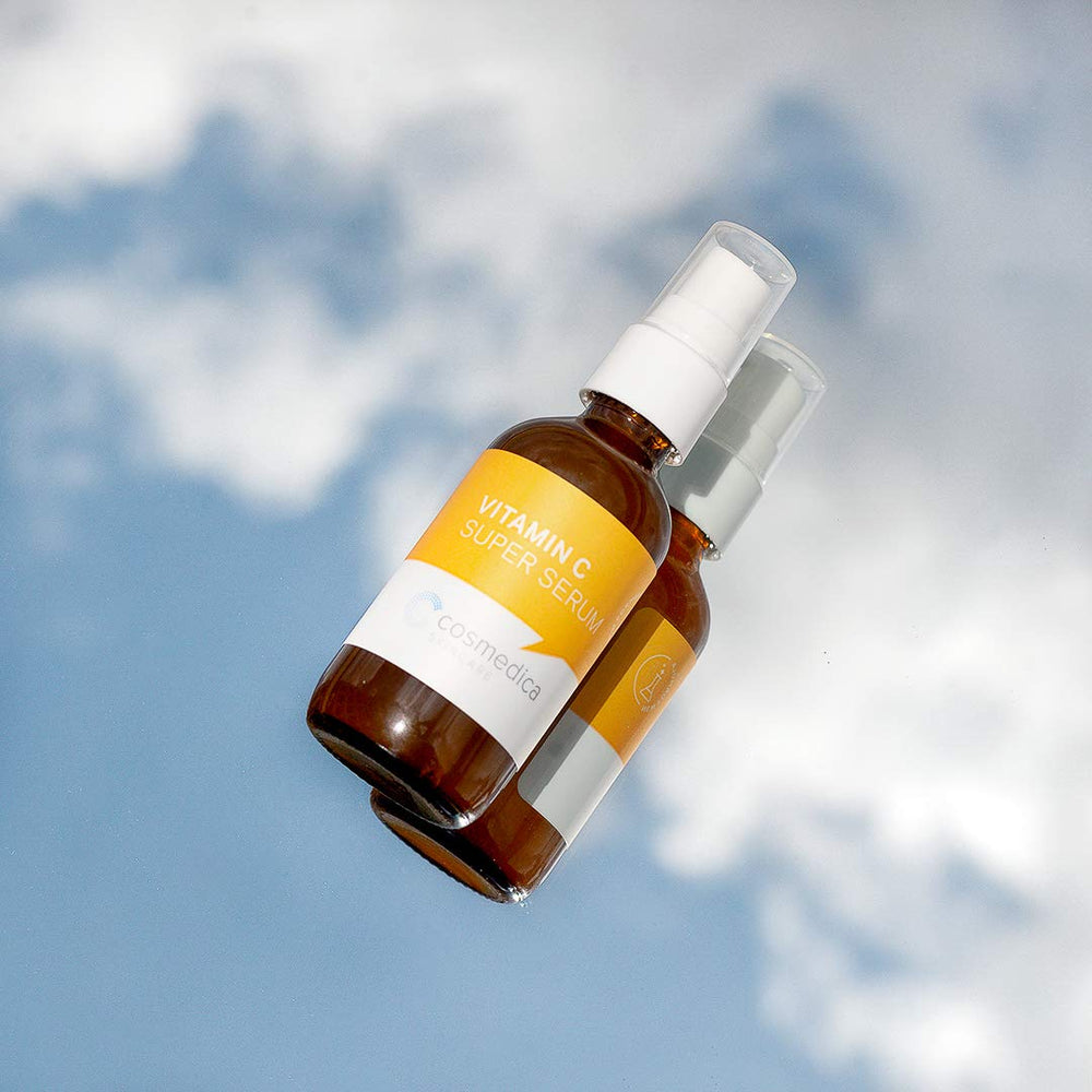 CosMedica Vitamin C Super Serum usage showing post cleanse routine and moisturizer layering.