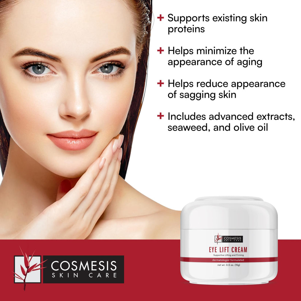 Cosmesis Eye Lift Cream application under the eye, smoothing and hydrating
