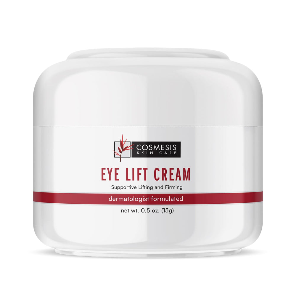 Cosmesis Eye Lift Cream bottle and pump with hydrating formula for delicate eye skin
