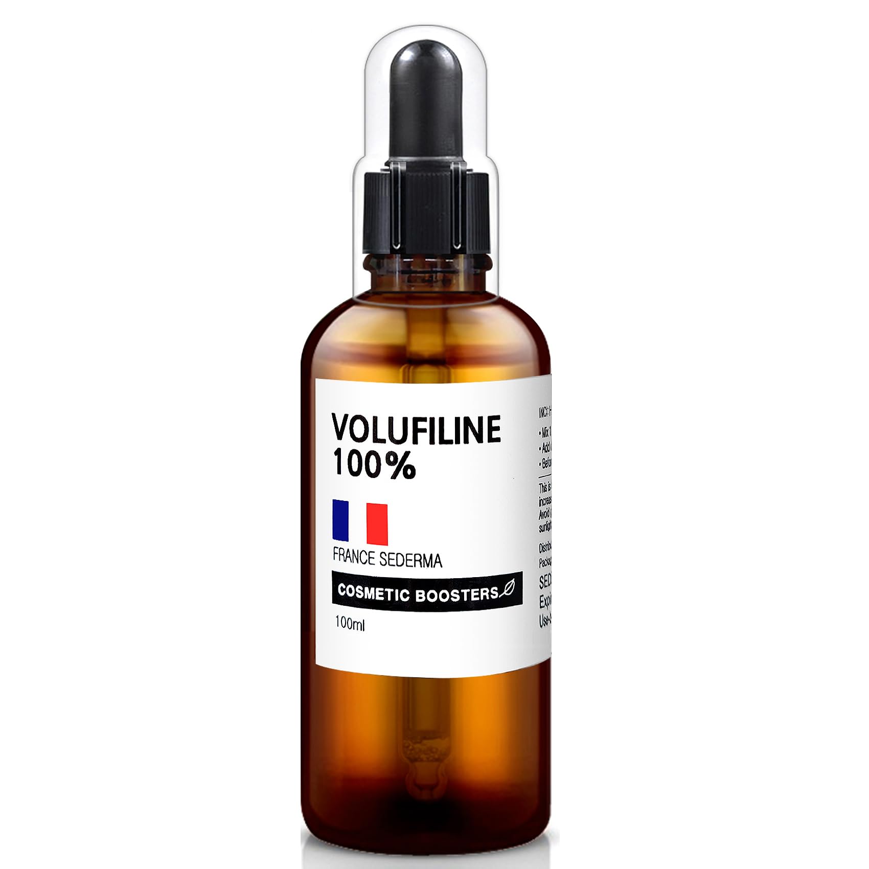 Cosmetic Boosters Volufiline 100ml bottle for facial skincare and body use.