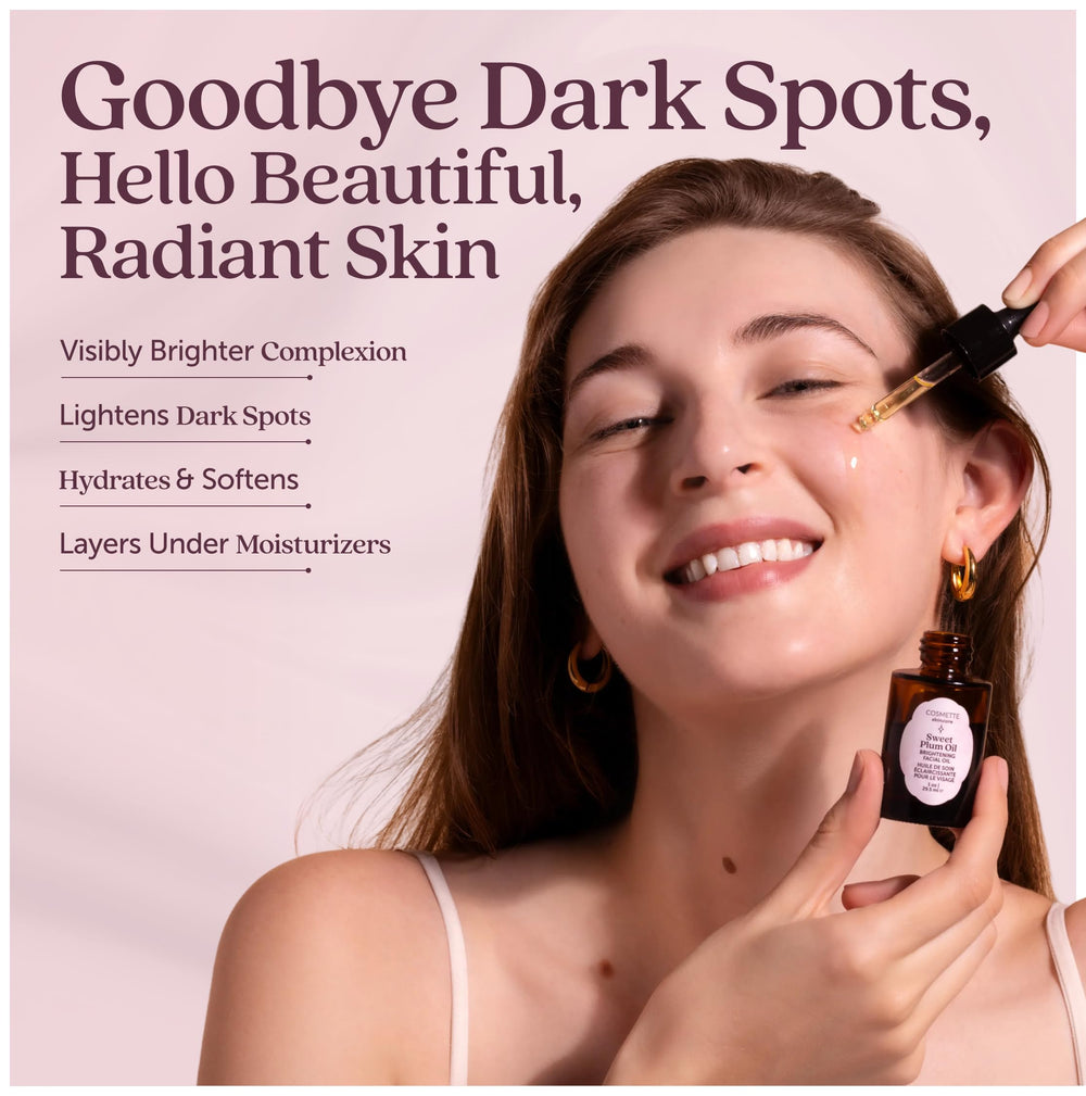 Cosmette Skincare Sweet Plum Serum ingredients include grapeseed, almond, and squalane.