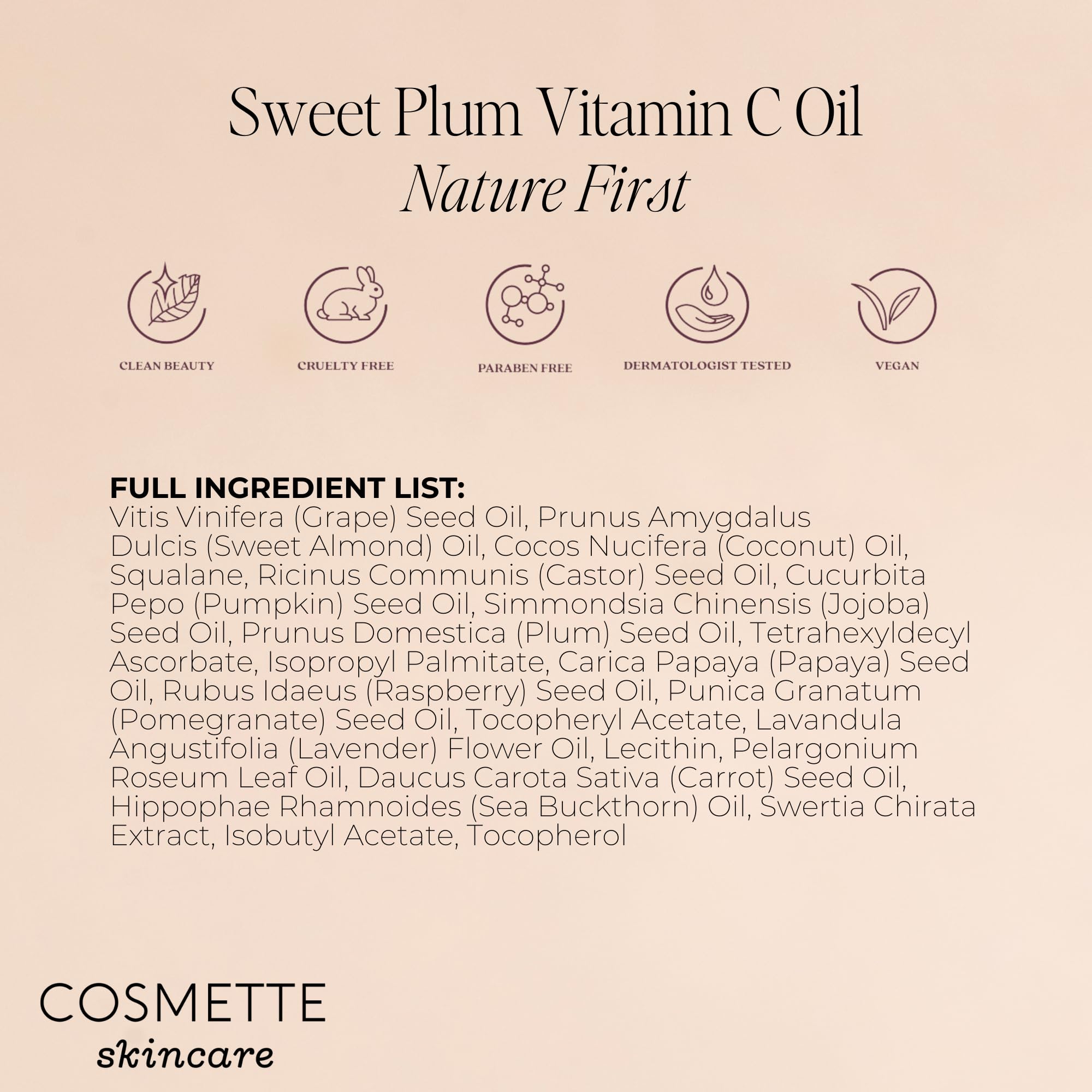Cosmette Skincare Sweet Plum Serum pairs well under makeup for easy layering.
