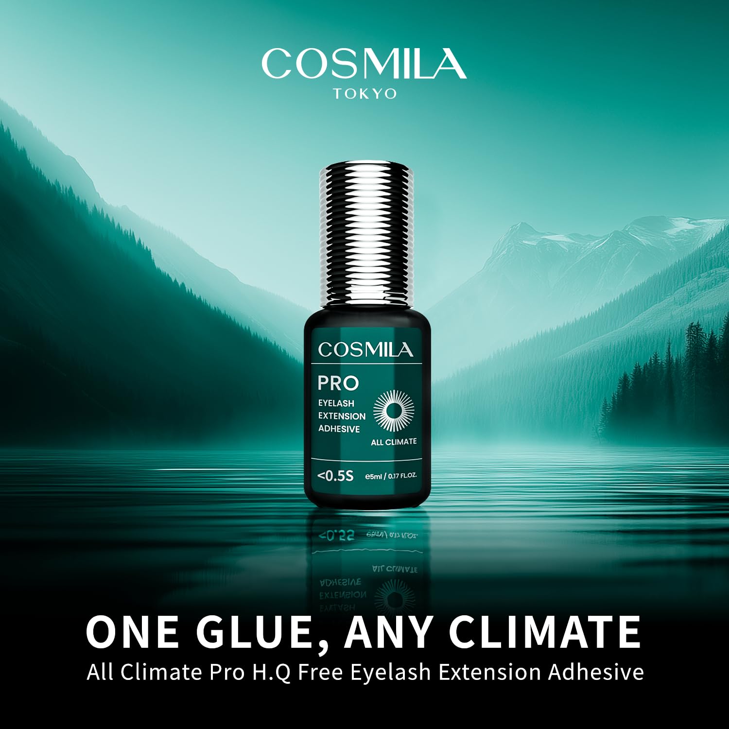 COSMILA Pro Eyelash Glue client-comfort, emphasizing weightless feel and salon-ready durability